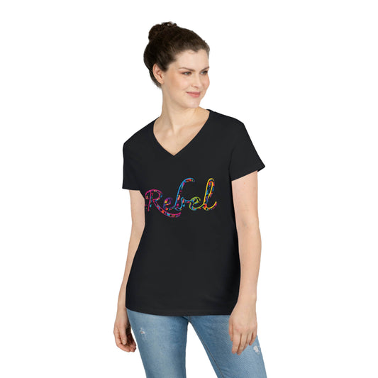 Show off your inner rebel with this #Rebel V-neck T-shirt for women. The rebel meme really pops off against the black T-shirt. Are you a rebellious spirit? Then this is a great way for you to claim and show off your rebellious side!