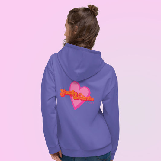 #WEIRDO | Purple hoodie with fun meme printed on the back; Single Weirdo #unsingle me!