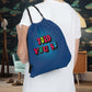 Blue drawstring bag with funny meme: TOLD YOU SO. Meaning. I told you so, the aliens are already among us! If you believe aliens are already living among us, this is the prefect sports bag for you!