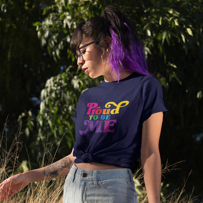 This navy proud to be me t-shirt for woman is only for you if you are proud of yourself! Show off that you stand for the woman you are and no longer hide yourself!