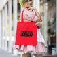 weirdo alert shopping bag, made of 100% cotton. Red shopping bag available at your alternative fashion shop, PROUD TO BE ME.