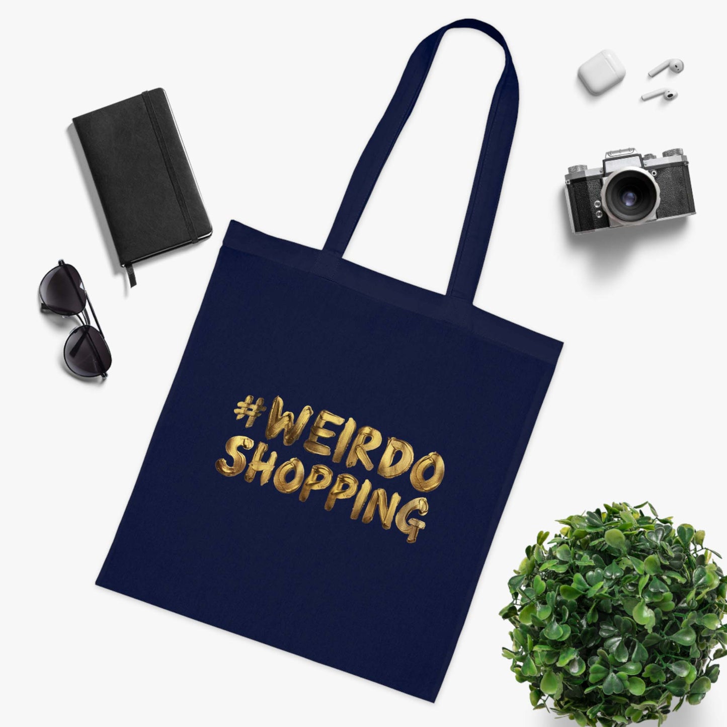 #WEIRDO SHOPPING meme | Navy tote bag