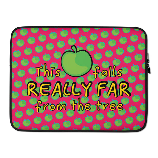 #WEIRDO | Laptop Sleeve with funny quote: This apple falls really far from the tree! A little different from the original saying: The apple doesn’t fall far from the tree. #WEIRDO has got weird memes, on weird stuff, for weird people!