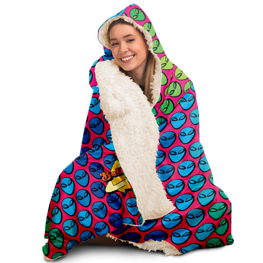 #WEIRDO | Snuggle up in this wearable blanket! This hooded blanket has sherpa fleece on the inside and Aliens printed on the outside. Do you believe in Aliens?