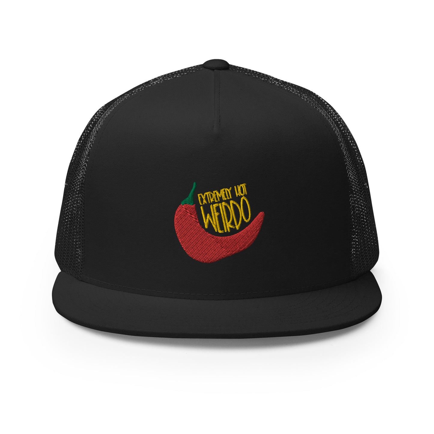 #WEIRDO | Trucker cap for Extremely Hot Weirdos! This funny meme is embroidered at the front of this black funny hat for adults! Only if you are weird and extremely hot you can wear this funny hat!