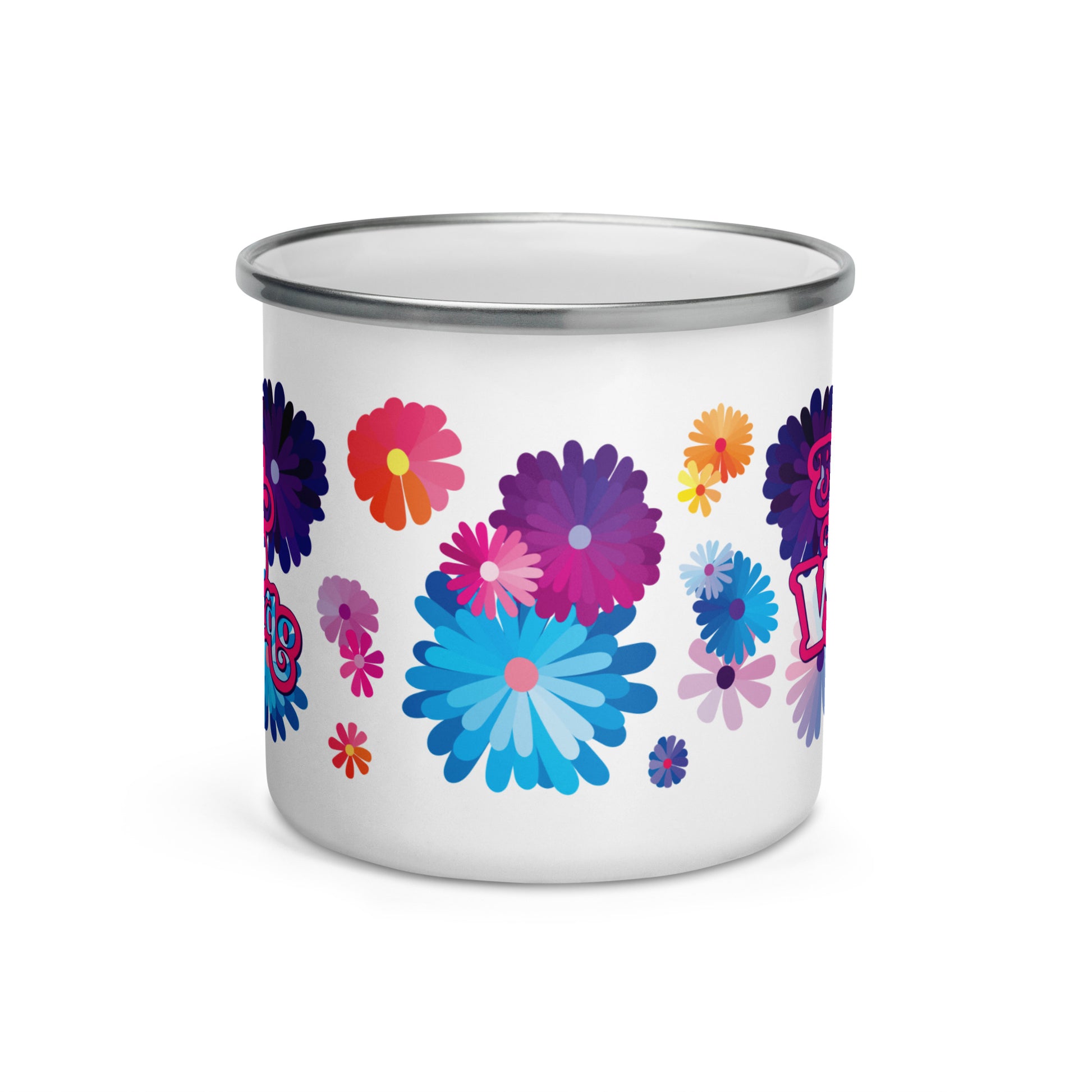 #WEIRDO | This enamel mug with flowers has the meme: 'Born a Weirdo' printed on 2 sides of the mug. Awesome partygift for your weird ass friend!