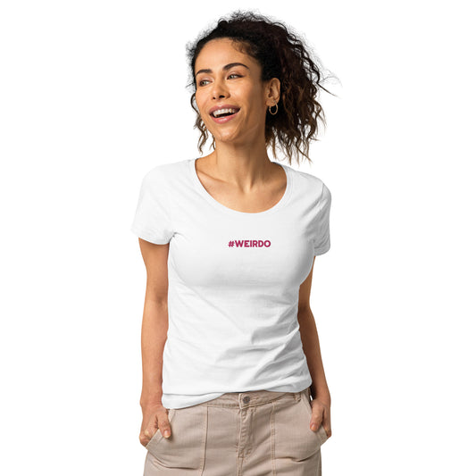 #WEIRDO | Funny t shirts for woman are found here in the number one funny t shirt company! This white cotton t shirt with embroidered #WEIRDO meme is specially made for you weirdos out there!