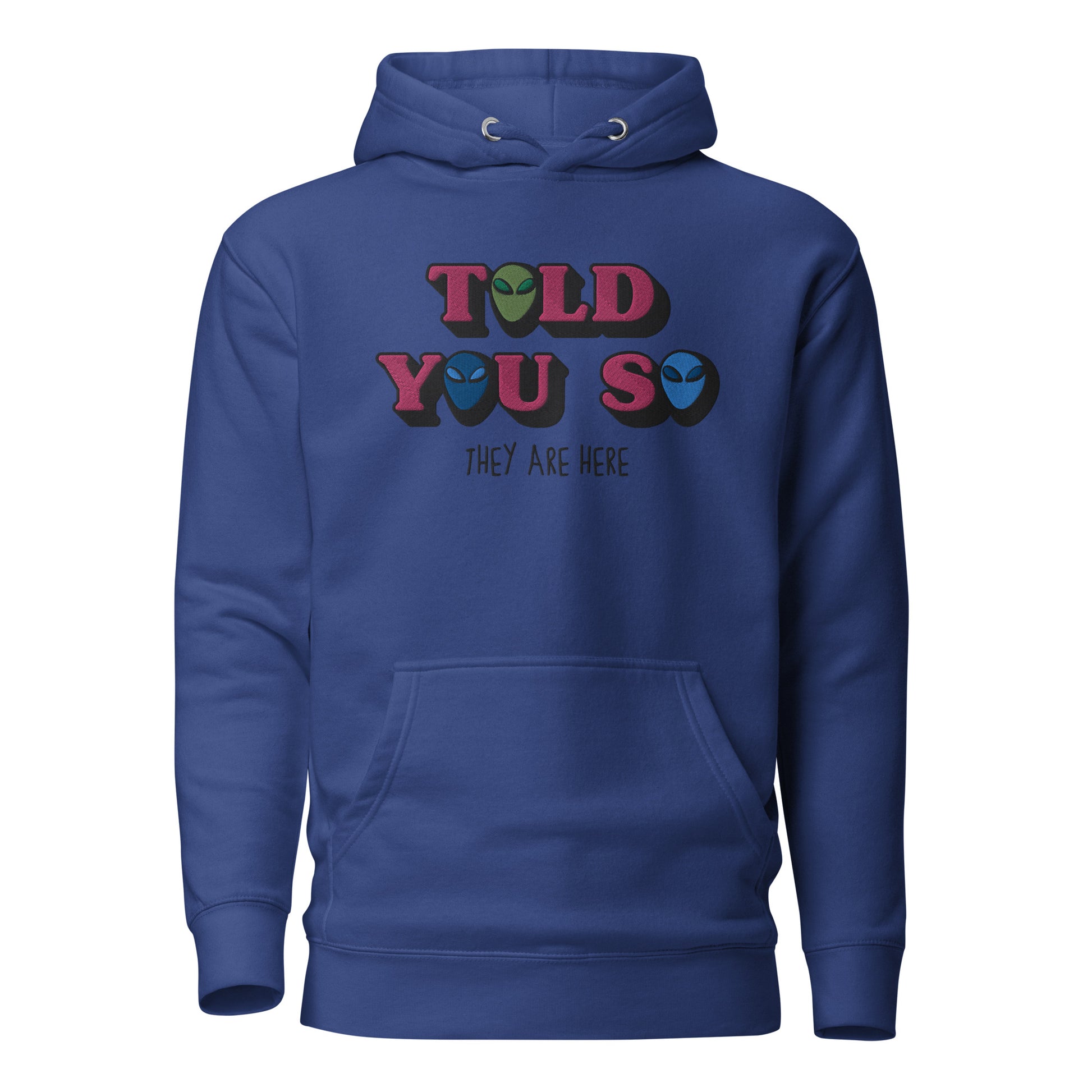 Weirdo | this ALIEN hoodie for weird people has the memes: I BELIEVE IN ALIENS, and THEY ARE HERE embroidered at the front of the purple hoodie. This hoodie is specially designed for you weirdos who believe the aliens are already amongst us.