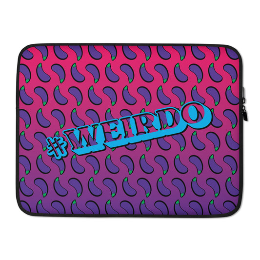 #WEIRDO | Funny laptop sleeve 13 inch for all you weirdos out there! Also in 15 inch. Pink and purple colours and the #WEIRDO fun meme printed in the middle. Same on both sides of the laptop sleeve.