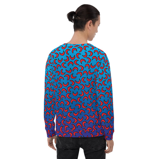 #WEIRDO | This blue men’s sweatshirt has red contrasting peppers printed all over the sweatshirt and with this peppers, it means that you’re hot! Not regularly hot, but EXTREMELY HOT! An extremely hot weirdo to be precise.