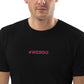 #WEIRDO meme is embroidered in pink at the front of this black cotton organic t shirt for men. If you look for a weird t shirt, this is your number one to go to webshop!