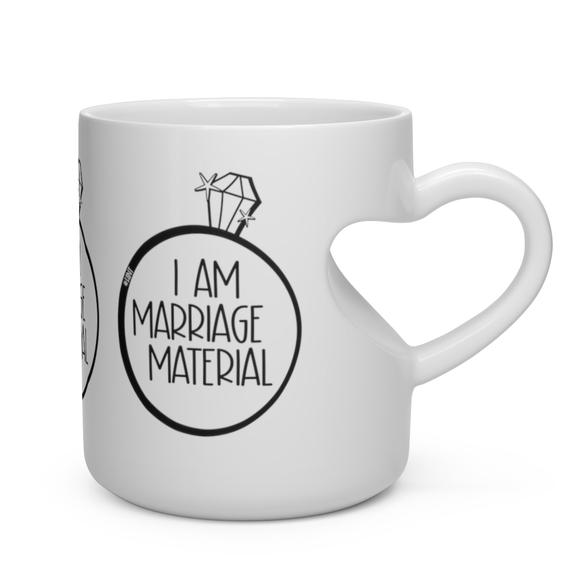 #WEIRDO | Weird gifts like this white mug with heart shaped handle is for you weirdos who wants to get married! Weirdo meme: I AM MARRIAGE MATERIAL.