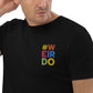 #WEIRDO | This black t shirt for men is made of organic cotton. The #WEIRDO meme is embroidered at the right front of the t shirt for men. Only weird people will wear this weird funny t shirt with weirdo meme.