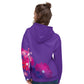 #WEIRDO | Purple hoodie with flowers and fun meme printed at the front of the hoodie: Born a Weirdo!