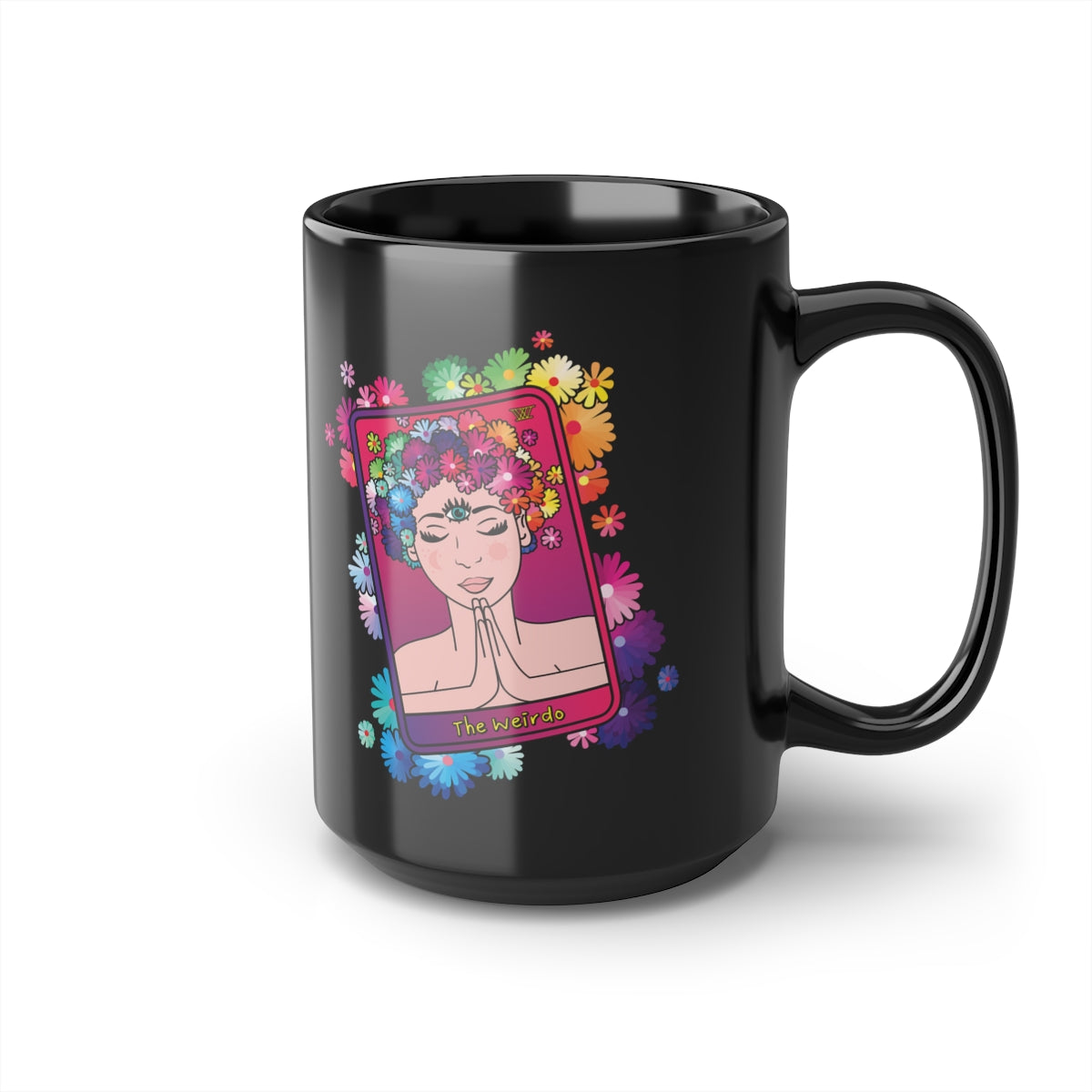 WEIRDO | are you into spirituality? tarot cards? do you consider yourself a weirdo? like coffee or tea? Then this mug is a must have for you! This black mug has THE WEIRDO tarot card visible on both sides of the mug.