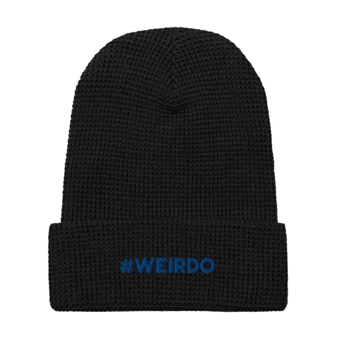 #WEIRDO | Get the weirdest presents in our online gift store for weirdos! This black beanie with blue #WEIRDO meme embroidery is a perfect and awesome and weird gift for your weird friend!