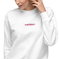 #WEIRDO | This basic white women’s sweatshirt is weirded up with the # WEIRDO embroidery at the front of the sweatshirt. If you’re looking for more weird apparel for weird people, maybe as a gift, then this is the number one online shop to go to weirdo!