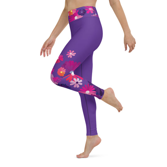 #WEIRDO | Show off your yoga skills in this awesome legging for weird ladies! Purple legging with flowers on one side and the fun meme "Born a Weirdo" on the other side