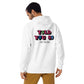 Weirdo | White men’s hoodie with Alien embroidery at the front of the hoodie, and our funny meme ‘TOLD YOU SO’ and ‘They are here’ printed at the back of the hoodie.