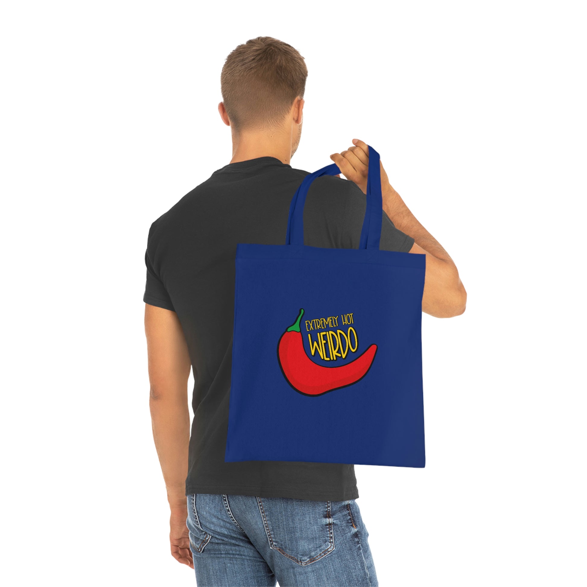 Weirdo | If you consider yourself a weirdo and extremely hot, then this shopping bag is definitely for you! This royal blue tote bag is 100% cotton and ideal for your everyday shopping.