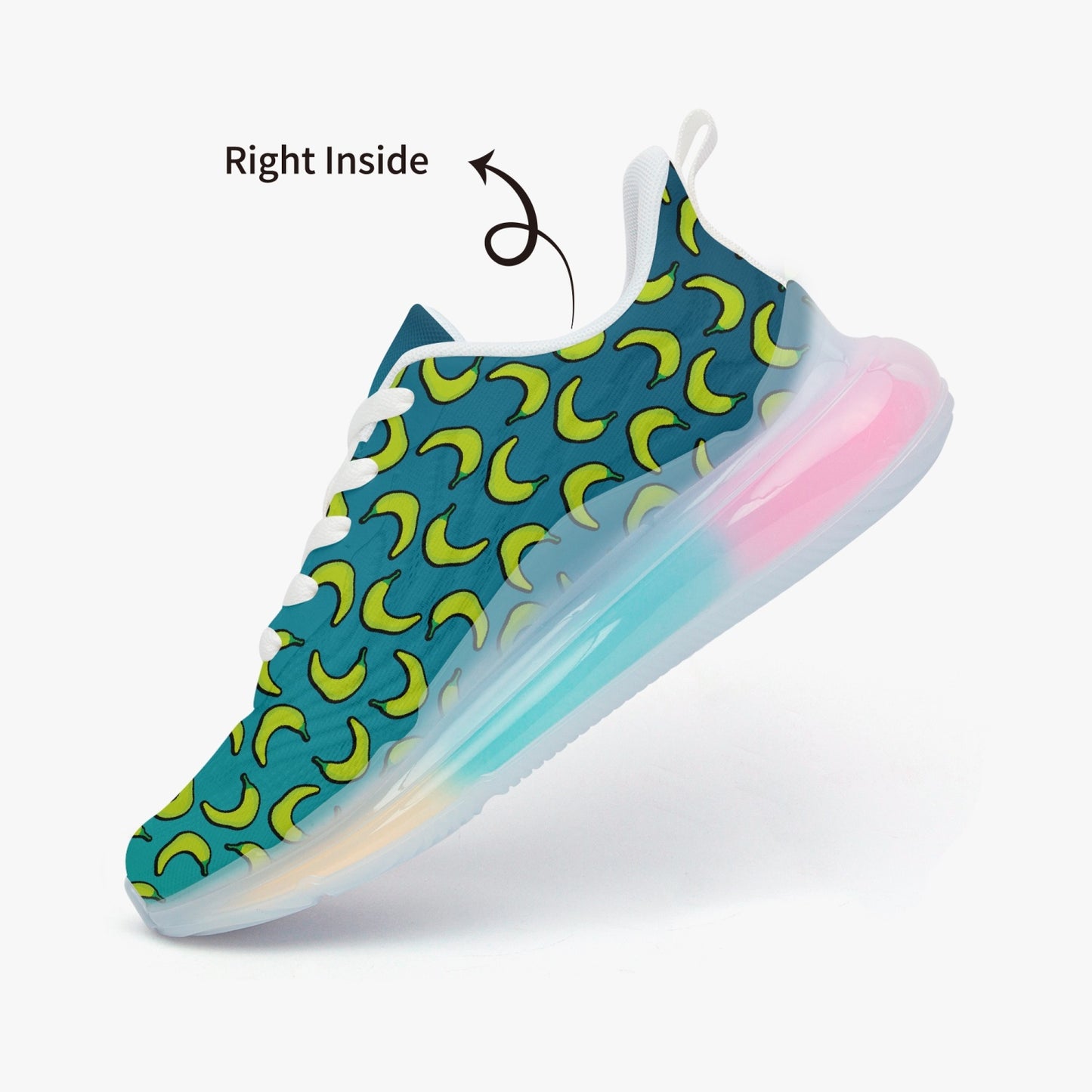 Weirdo | Humor. These sneakers are here to spice up your feet! The lightweight women’s sneakers have these green, hot peppers printed on them. The shoes are comfy to!