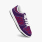 Weirdo | Women’s Dunk Stylish Low-Top Leather Sneakers. Purple with contrasting, HOT red peppers. White laces.