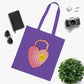 Weirdo | This purple tote bag is perfect for your everyday groceries. The shopping bag is lightweight and made of 100% cotton. A funny meme is written in the heart lock: Good luck finding the key to my heart.