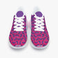 Weirdo | Weird people pay attention to these awesome, colorful and lightweight sneakers for women. This pink and purple sneakers with white laces have eggplants printed all over the sneakers and have very colorful soles.