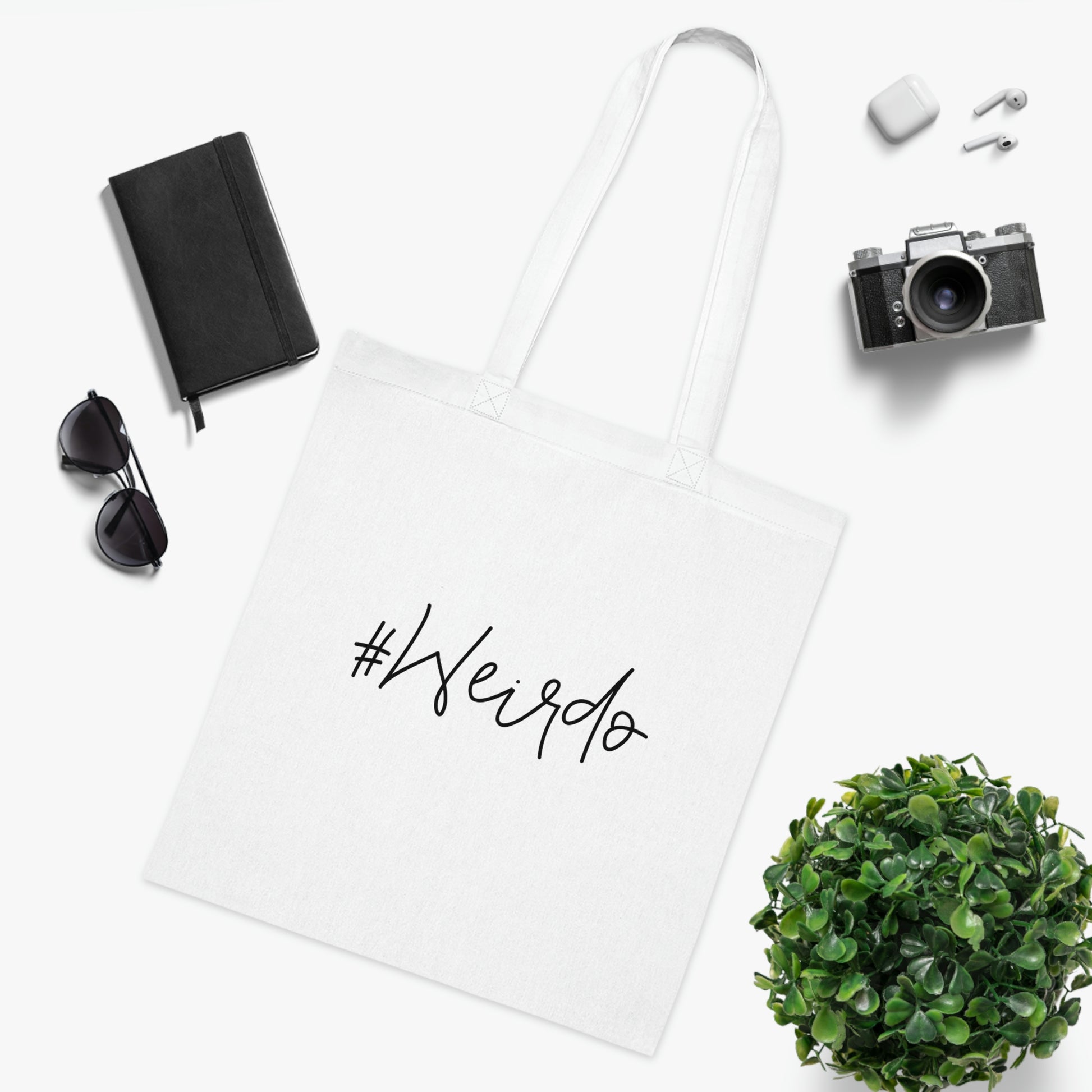 Weirdo | Don’t spend any more money on plastic bags with this cotton tote bag! This white tote bag is 100% cotton and weird!