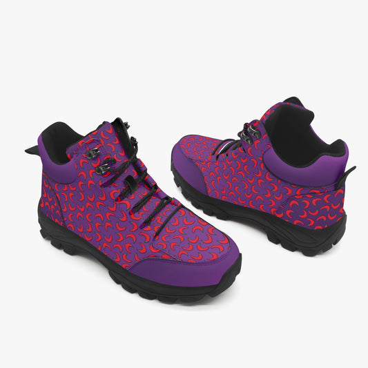 weirdo | This purple boots for women are comfy and will definitely make heads turn.  The extremely hot weirdo funny meme is printed at the back of the right boot.