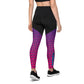 Weirdo | Women’s sports leggings specially designed for weirdos who like eggplants! This black, purple, pink leggings are black and non see through at the top and have our eggplant pattern at the legs.