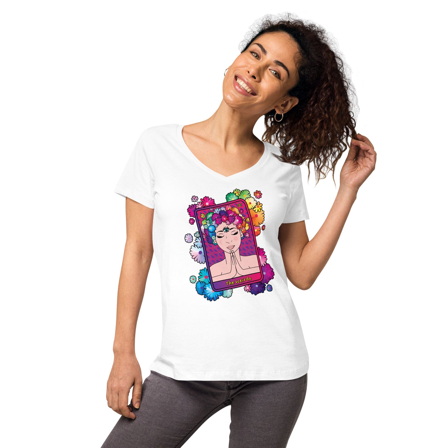 #WEIRDO | Special design for you spiritual weirdos out there! This V-neck T-shirt has 'The Weirdo' tarot card printed at the front. Love this when you love spirituality.